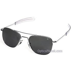 AO Flight Gear Original Pilot Sunglasses 52mm, Silver Models: Original Pilot, 52mm, Silver, Bayonet, Color Correct Polarized Model 30046