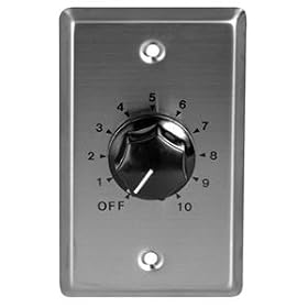 Speco WAT10 10W 70/25V Mono Attenuator w/ Wallplate