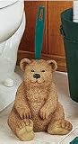 Brown Grizzly BEAR toilet bowl cleaner BRUSH holder BOWL lodge CABIN bath home decor bathroom accessory