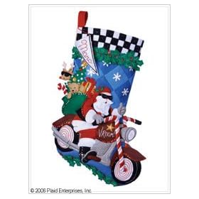 Bucilla Cruising Santa Stocking Felt Appliqu� Kit-18" Long