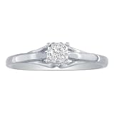 10K White Gold Diamond Solitiare Promise Ring (.05ct) (Available sizes 4-10)