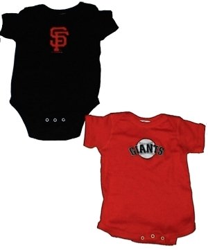 MLB Newborn Baby Creeper Home and Away Sets Made In The USA (0-6 Months, San Francisco Giants)