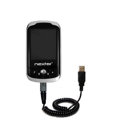 Coiled USB Cable for the Nextar MA852 with Power Hot Sync and Charge capabilities - uses Gomadic TipExchange Technology