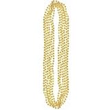 Gold 32in Bead Necklaces 6ct
