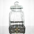 Large Fleur de Lis Glass Canister