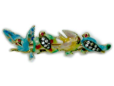 ENAMEL BIRDS PIN