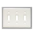 Ceramic Insert Triple Switch Wall Plate- Set of 2