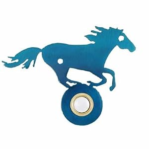 Running Horse Doorbell in Blue Metal, #11538