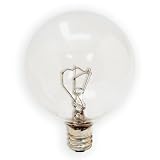GE 17722 25 Watt Decorative Candelabra Globe G16.5 Light Bulb, Crystal Clear, 12-Pack