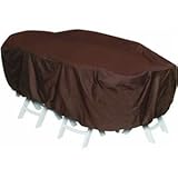 Two Dogs Designs 92-Inch Oval/Rectangle Table and Chairs Cover, Chocolate Brown