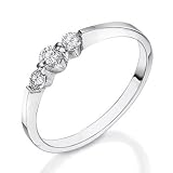 3-Stone Colorless Diamond Ring 1/4ctw