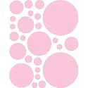 Instant Murals 25 Polka Dot Wall Transfer Stickers - Light Pink