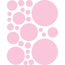 Instant Murals 25 Polka Dot Wall Transfer Stickers - Light Pink