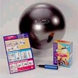IMAGE OF FitBall - PKG-FB75-BK - Fitball and Pump Exercise Ball Package - Black - 29.5 in. - 75 CM