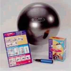 FitBall - PKG-FB75-BK - Fitball and Pump Exercise Ball Package - Black - 29.5 in. - 75 CM