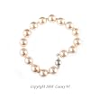 Single Strand 7-7.5 Inch 10MM Pink Shell Pearl Bracelet
