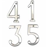 BOLTON 3 Inch Solid Brass Satin Nickel Finish House Numbers