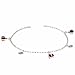 Sterling Silver Heart and Enamel Ladybug Charm Bracelet/Anklet