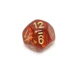 Chessex Scarab 16mm Scarlet with gold d12