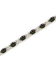 14K White Gold Oval Mystic Topaz Bracelet