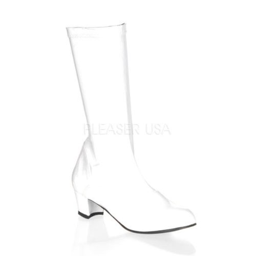 Child Gogo Boot White Stretch Patent -180