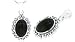 Oval Onyx S-Link Bali Pendant Sterling Silver