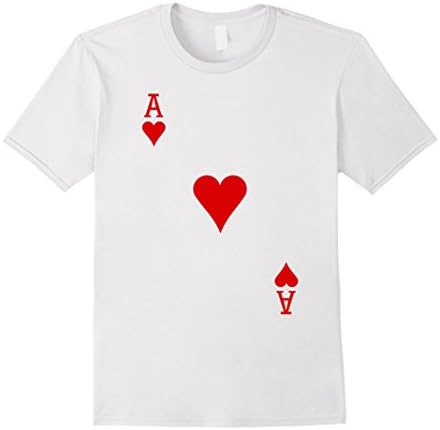 Men's Ace of Hearts Playing Card Costume T-Shirt Large White