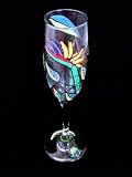 Bird of Paradise Design - Hand Painted - Flute - 6 oz.