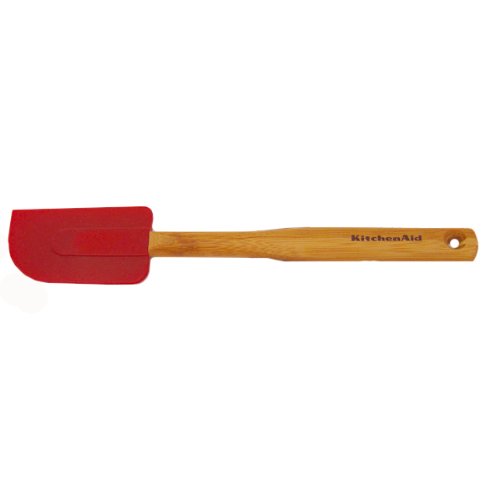 KitchenAid Mixer Spatula Scraper Bamboo Handle Red