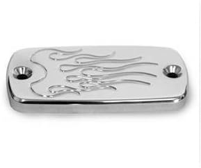Baron Custom Master Cylinder Covers Flame, Chrome Fits 05-06 Suzuki C50 Boulevard