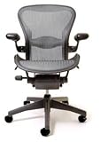 Aeron Chair - Leather Arms- Highly Adjustable Graphite Frame - Nickel Class ....