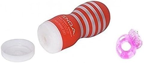 Japanese Tenga Standard Deep Throat Cup Toy for Men Red Color with Vibrating Cockring