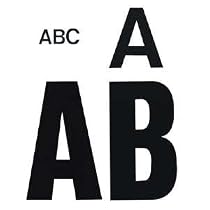 Chartpak 01175 Press-On Vinyl Uppercase Letters, 4 High, Black