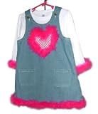 Toddler Girls Denim and Maribou Jumper Set