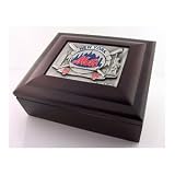 New York Mets Wood Collectors Box MLB Baseball with Pewter Logo