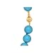 14K Yellow Gold Six Strand Turquoise Color Mother-of-Pearl Bead Necklace - 18