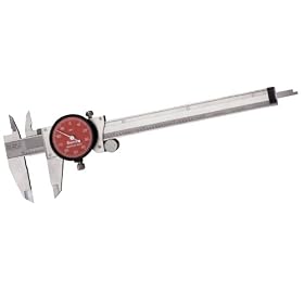 Starrett R120A-6 6-Inch Dial Caliper with Red Dial and Plastic Case by Starrett