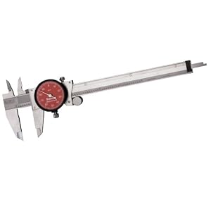 Starrett R120A-6 6-Inch Dial Caliper with Red Dial and Plastic Case by 