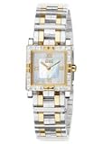 Women's 20 Diamond Square Elektra Two-Tone Stainless Steel Eco-Drive Citizen Watch with Mother of Pearl Dial