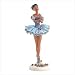 MINIATURE BALLERINA BLUE FLORAL FIGURINE BALLET STATUE
