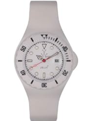 Toy JY01WH Ladies Watch Toy Jelly White Plastic Resin Case White Dial Silicone Strap Date Display Quartz 36mm
