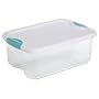 Sterilite 18848012 15-Quart Latch Box See-Through with White Lid and Peacock Latches, 12-Pack