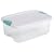 Sterilite 18848012 15-Quart See-Through Latch Box with White Lid and Peacock Latches