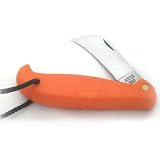 Pruning knife with orange plastic handle - Sheffield made