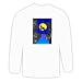 Long Sleeve T-shirt with tree, cat, night, moon Large White