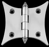 Door Hinges Chrome Solid Brass, Butterfly Hinge 3 x 3 Chrome Decorator Finials