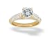14K Yellow Gold Genuine Round White Topaz and Diamond Engagement Ring