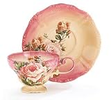 Set Of 2 Rosewood Teacups And Saucers For Fine Dining and Teas