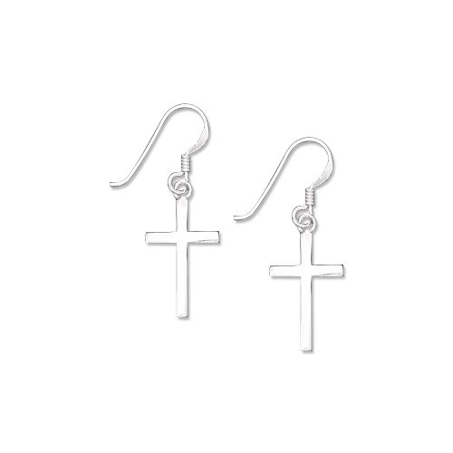 Sterling Silver Cross Dangle Earrings