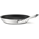 All-Clad BD55110NSR2 D5 Brushed 18/10 Stainless Steel 5-Ply Bonded Dishwasher Safe Nonstick Fry Pan Cookware, 10-Inch, Silver